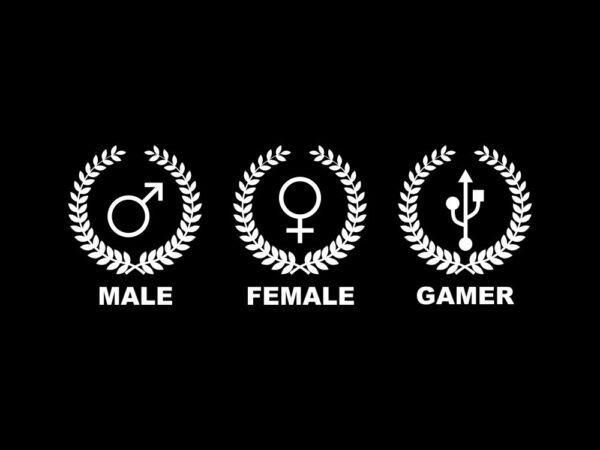 Gamer gender gaming male female tshirt vector design for sale