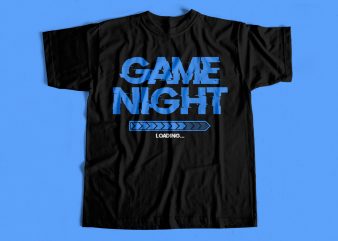 Game Night loading t shirt design for gamers