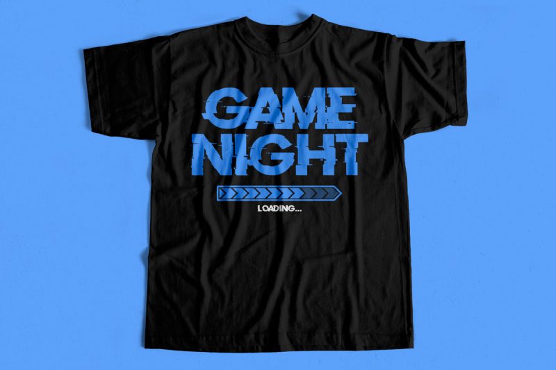 Game Night loading t shirt design for gamers