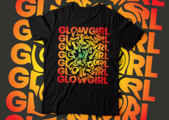 glow girl color multiline repetitive t-shirt design | t-shirt design