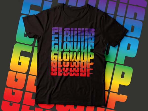 Chakra color glowup design repetitive tshirt design