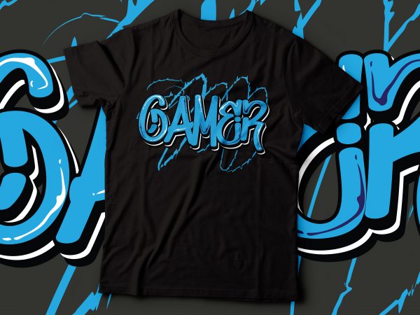 Gamer graffiti text | graffiti typography design | game lover design