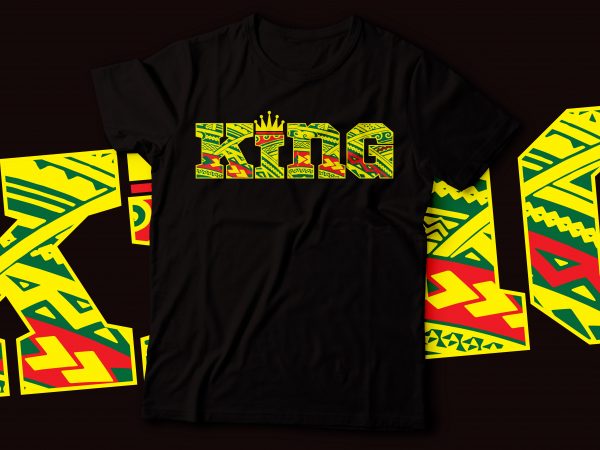 King pattern african american typography design | african american design