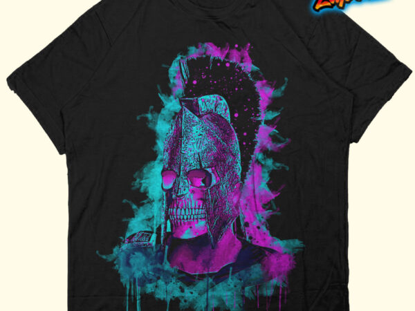 Sparta skull artwork tshirt design for sale