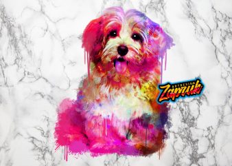 #1 Abstract colorful Puppy dog – Tshirt Design