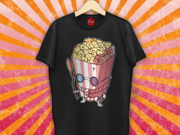 Harry popcorn/ hp theme/ movie theme / fan art theme psd+png graphic t shirt