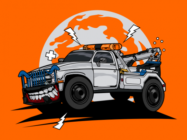 Monster tow truck t shirt designs for sale