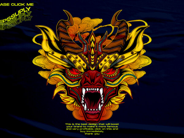 Dragon mechanical t shirt vector illustration