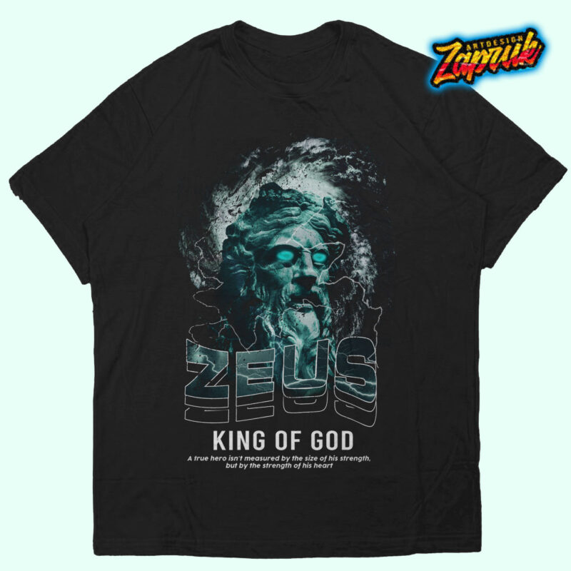 Trendy Modern Streetwear Mythology Zeus T-shirt design