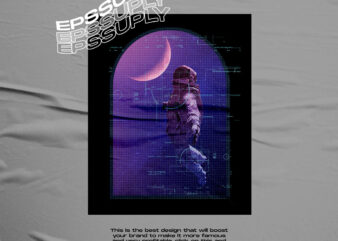 Astronaut Technology vaporwave aesthetic t shirt vector