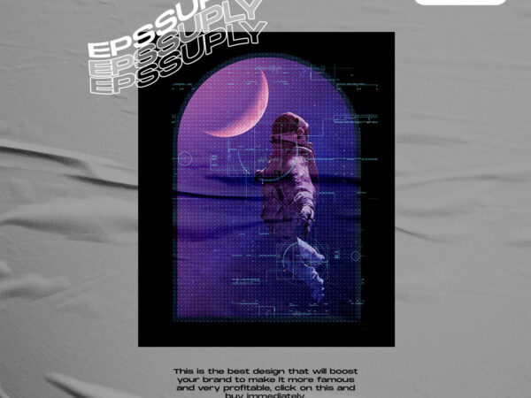 Astronaut technology vaporwave aesthetic t shirt vector