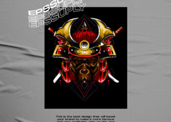 the head of DOGS SAMURAI t shirt designs for sale