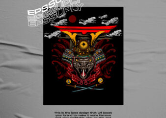the head of the SAMURAI SNAKE t shirt designs for sale