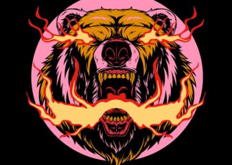 Angry bear t shirt template vector, Angry Bear Svg, Angry Bear vector, Bear Svg, Bear, Bear vector, Bear face Svg, Bear face, Angry Bear