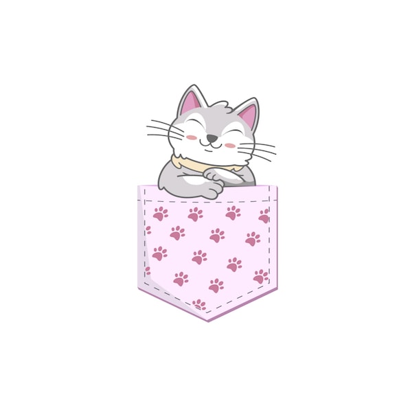 Cat Pocket Design Animal pocket – SVG – AI – EPS – PNG – JPG