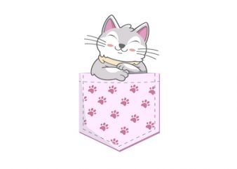 Cat Pocket Design Animal pocket – SVG – AI – EPS – PNG – JPG