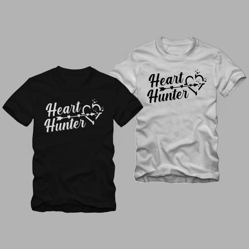 Heart Hunter, valentine’s day greetings, love message t shirt design, love t shirt design, heart hunter t shirt design for commercial use