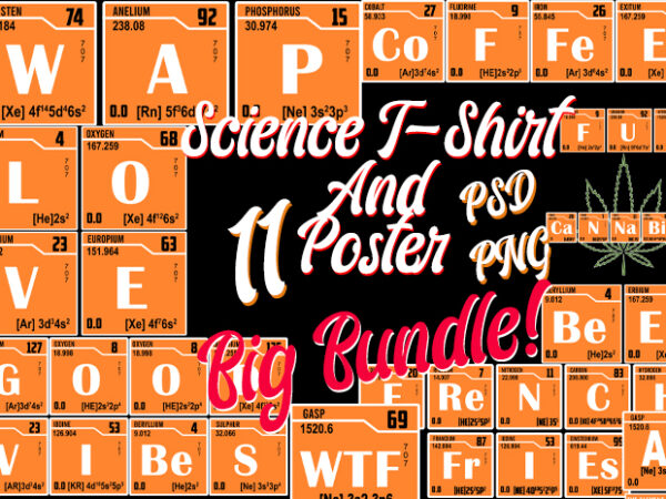 Science / periodic table of elements/ png+psd top trending best selling t shirt template vector