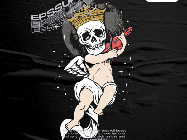 Skull baby angel hype tshirt design