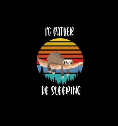 Sloth – i’d rather be sleeping svg – ai – eps – png – jpg t shirt template vector