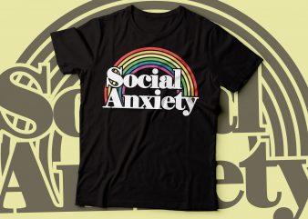 social anxiety t-shirt design color t-shirt design