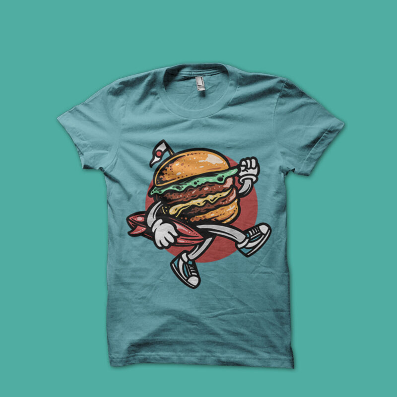 surfing hamburger