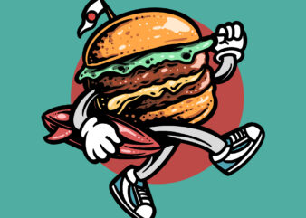 surfing hamburger