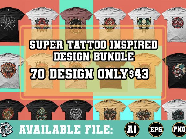 Super tattoo inspired design bundle