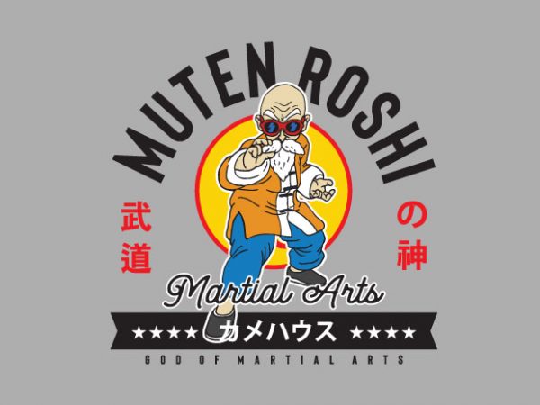 Muten roshi t shirt designs for sale