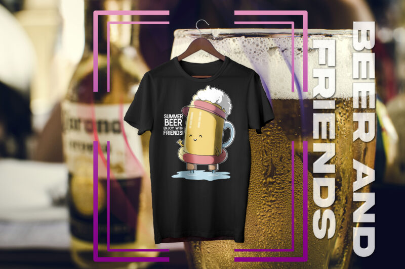 5 POD Pizza Beer T Shirt Bundle Top Trending Best Selling PSD/PNG