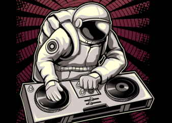 Party Astronaut t shirt illustration