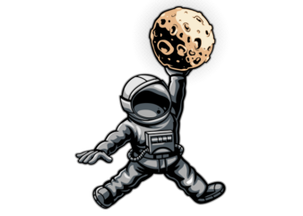 Astronaut Jump man t shirt vector