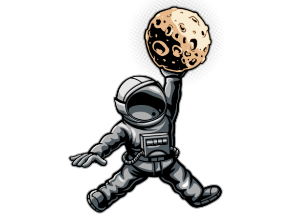 Astronaut jump man t shirt vector