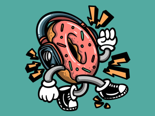 Walking donuts t-shirt design