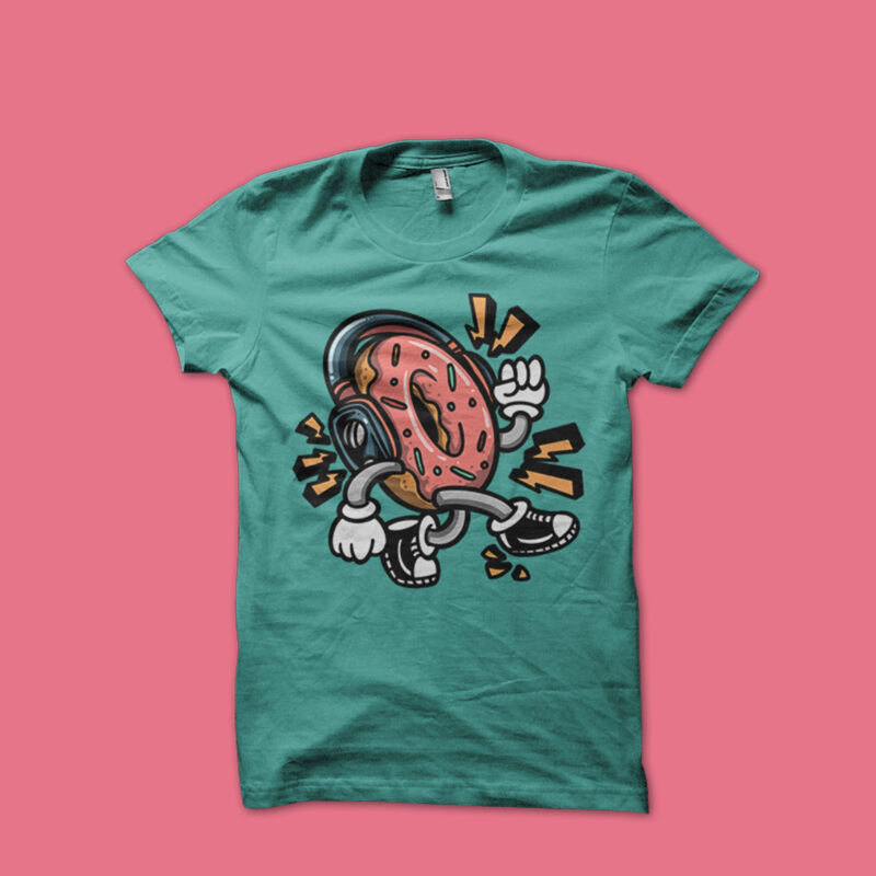 walking donuts t-shirt design
