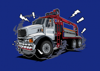 White truck monster t shirt design for sale