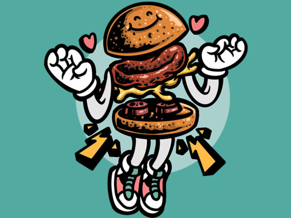 Yummy burger t shirt design template