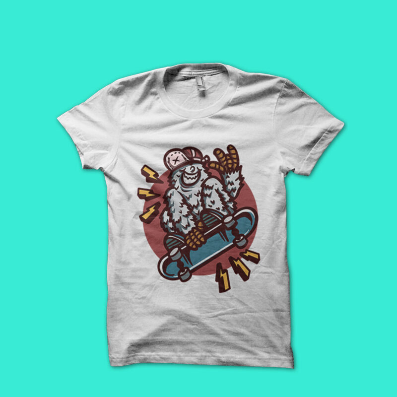 skateboarding yeti