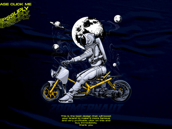 Zoomernaut astronaut motorcycle design tshirt