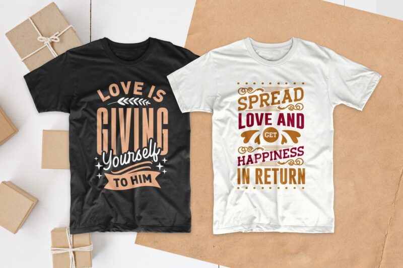 Love and romantic quotes typography t shirt design bundle, saying and ...