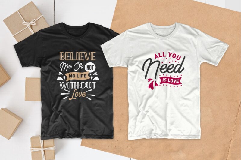 Love and romantic quotes typography t shirt design bundle, saying and ...