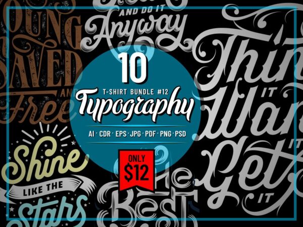 Typography t-shirt designs bundle part 12