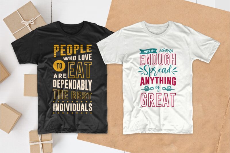 Cooking and chef typography t shirt design quotes bundle collection, Set of Eat T-shirt designs Lettering PSD SVG EPS PNG Vector