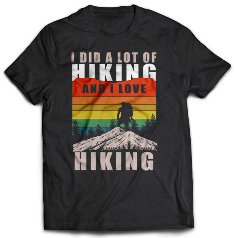 74 HIKING Tshirt designs Bundles Editable