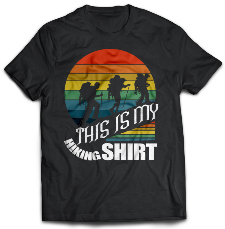 t-shirt vector 74 HIKING Tshirt designs Bundles png transparent and psd file Editable