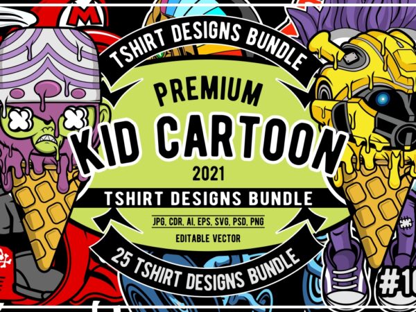 25 kid cartoon tshirt designs bundle #10
