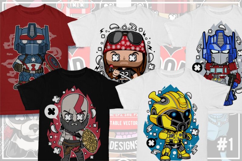 25 Kid Cartoon Tshirt Designs Bundle #4