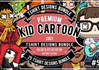 25 Kid Cartoon Tshirt Designs Bundle #5