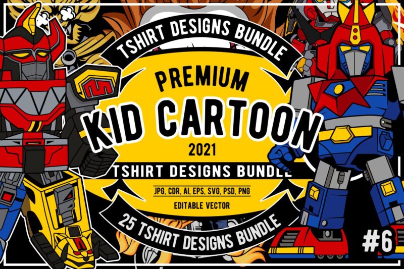 25 Kid Cartoon Tshirt Designs Bundle #6