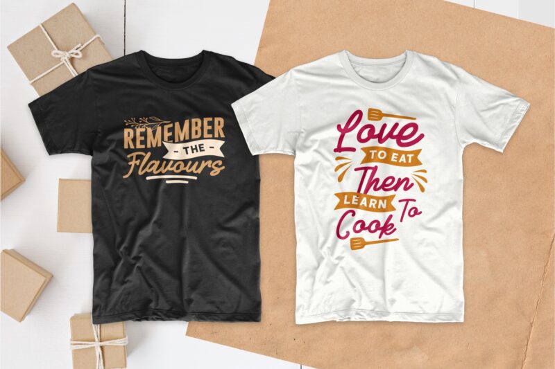 Cooking and chef typography t shirt design quotes bundle collection ...